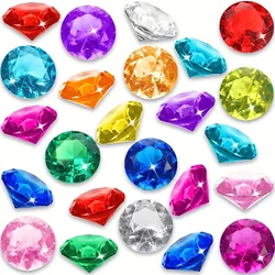 60pcs Acrylic Gems for Photography, Underwater Props for Newborn Baby Photo Shoot, Safe Colorful Decor for Pool Party Themes