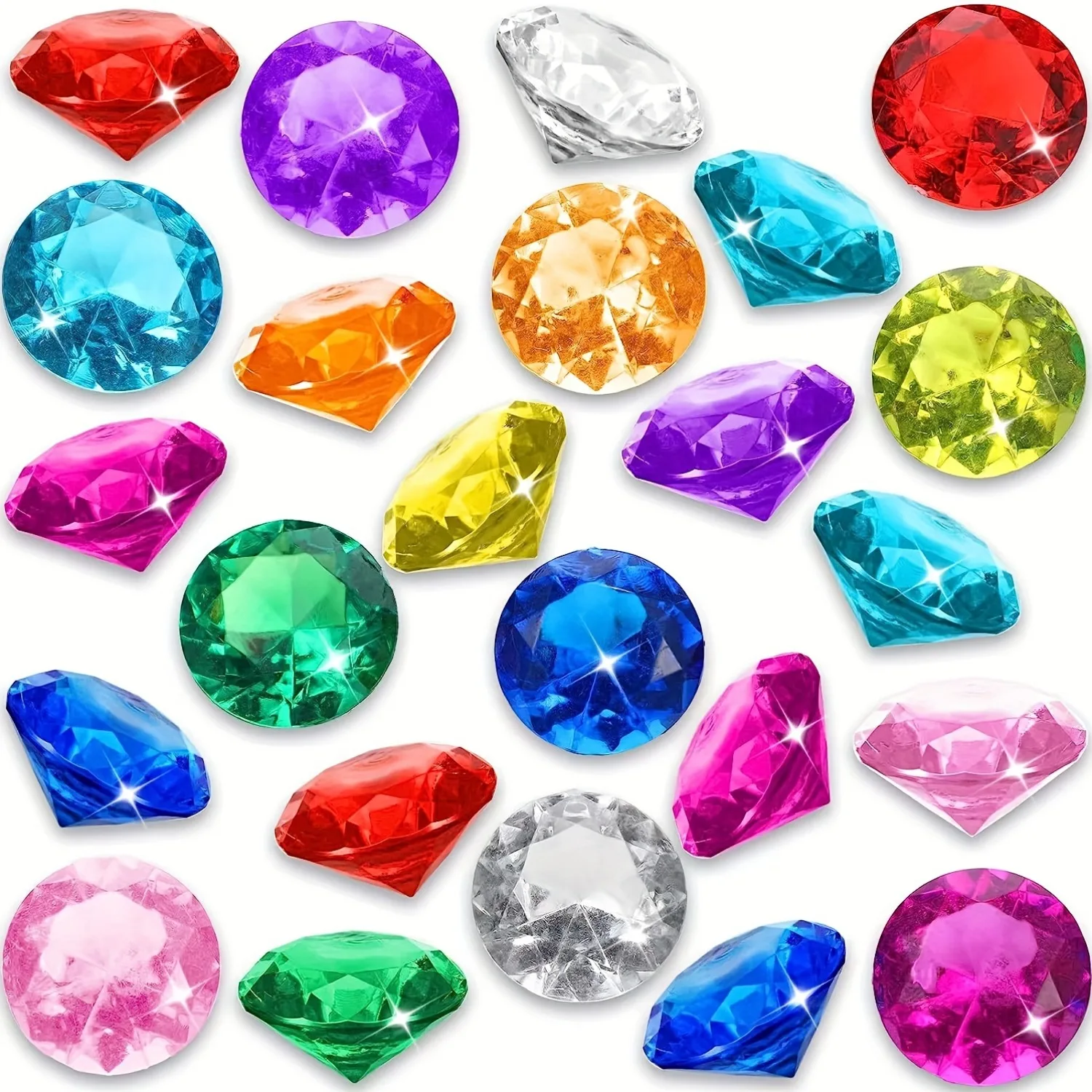 60pcs  Acrylic Gems for Photography, Underwater Props for Newborn Baby Photo Shoot, Safe Colorful Decor for Pool Party Themes