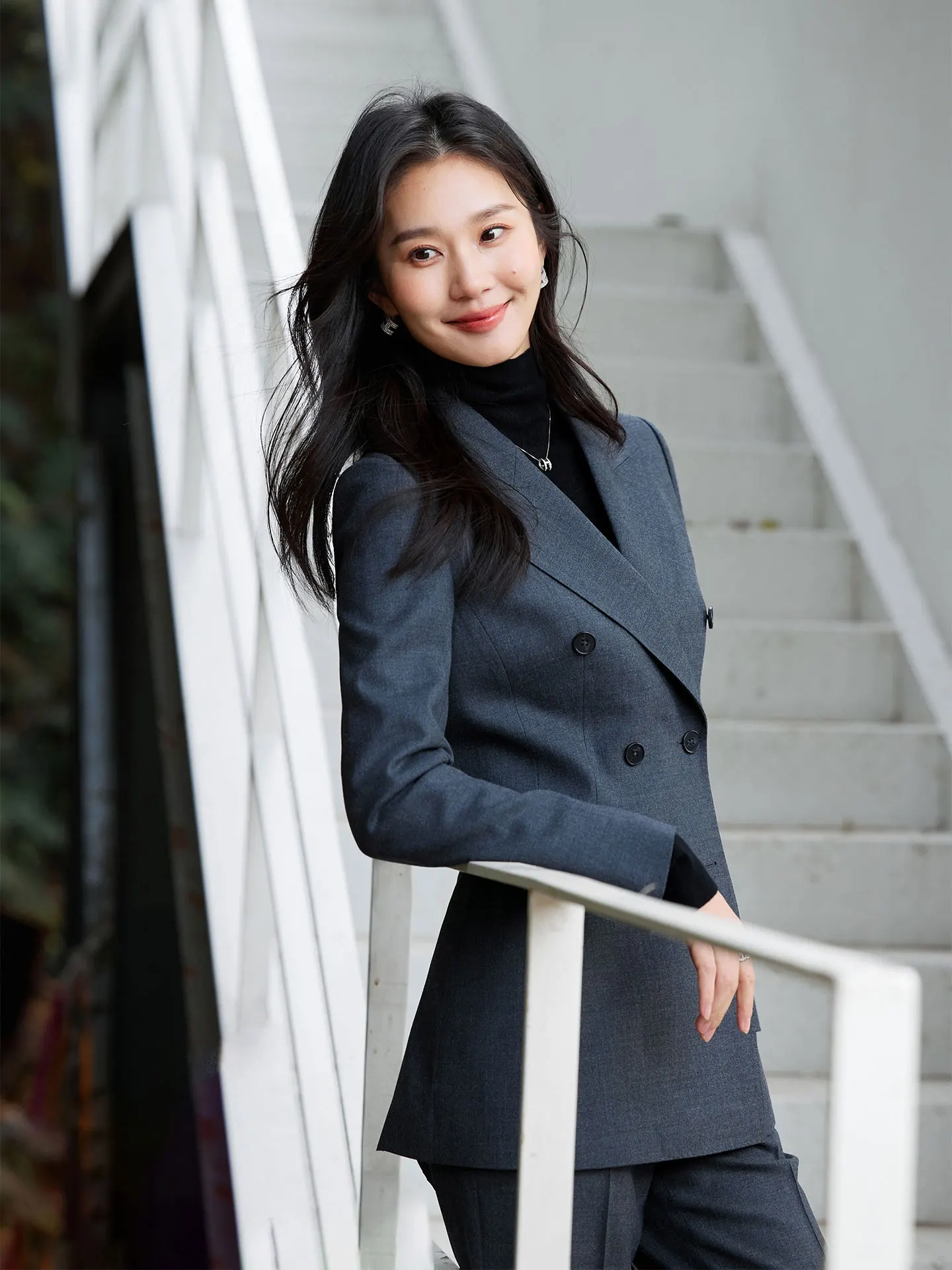 

Diisia 2025 Autumn Winter ey Woolen Suit Jaet Women's Slim Fit Top High-End Feeling Western Sle Suit Set Commute Wind