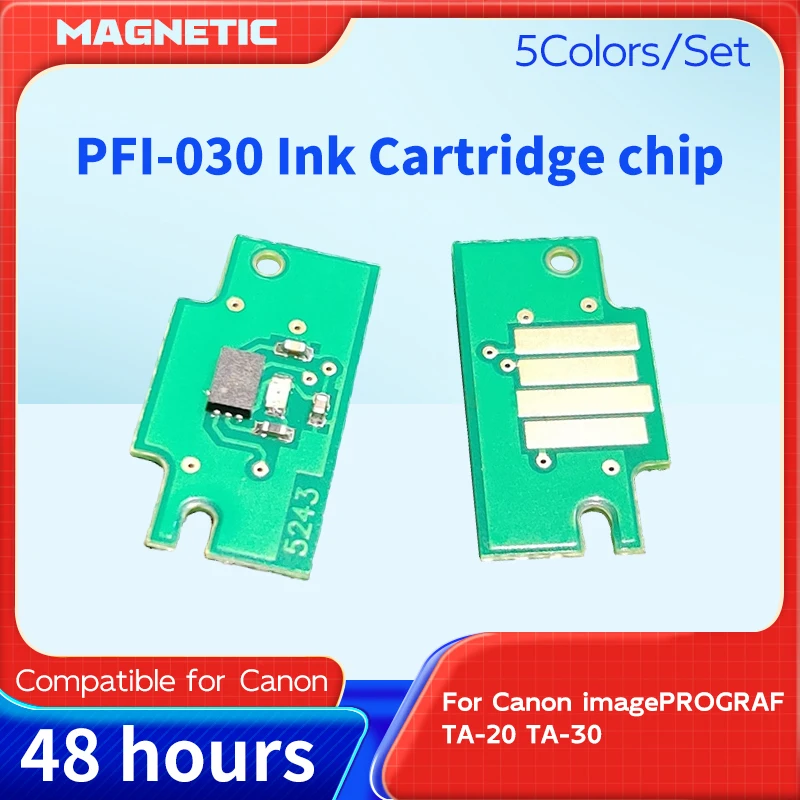 5Colors/Set For Canon 030 PFI030 Disposable Cartridge Chip For Canon TA-20 TA-30 Printer One-time use Chip MBK BK C M Y
