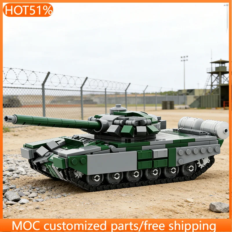 

600 PCS Military Tank Model TMOC-72B3 MBT MOC Customize Modular Building Block Brick Technology Model DIY Boy Assembly Toy Gift