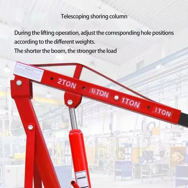 2 Ton Foldable Hydraulic Shop Engine Crane With Wheels For Car Repair And Workshop Lifting Applications