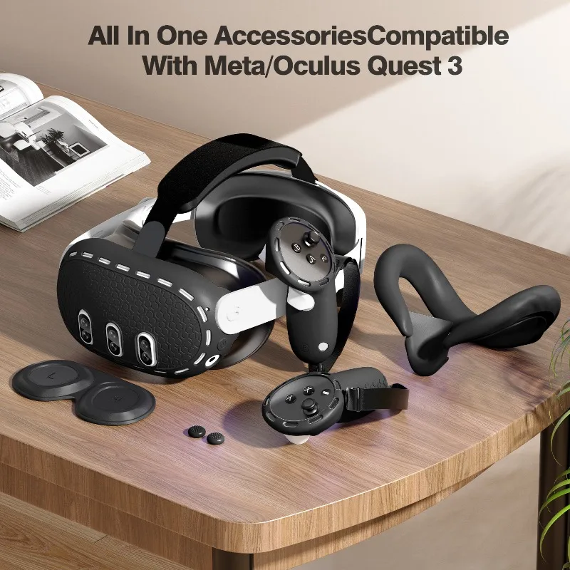Suitable for Meta Quest3 Silicone Case Smart Set Host Five-piece VR Accessories
