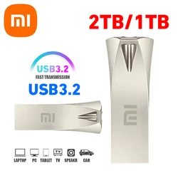 샤오미 정품 USB 3.2 플래시 드라이브, 고속 펜 드라이브, 금속 방수 C타입 USB 메모리, 컴퓨터 저장 장치, 2TB, 1TB