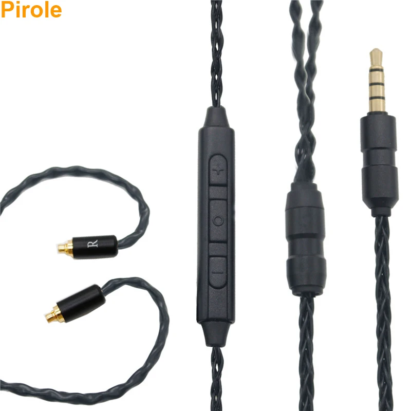 For Sennheiser IE900 IE600 IE300 Earphone Replacment Cable With Micphone 8 cores MMCX Earbud Cable 3.5MM Plug 6N OFC