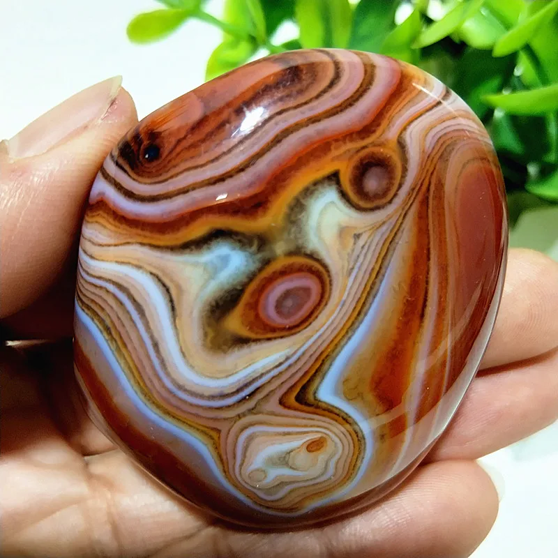 Natural Cryst Lace Stone Sardonyx Agate Palm Hand Play Witchcraft Meditation Energy Spiritual Feng Shui Cryst Home Decoration