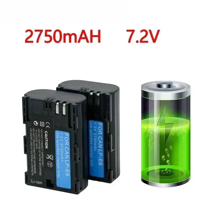 بطارية كاميرا 2750mAh LP-E6 لكاميرات كانون EOS 5D Mark II 2 III 3 6D 7D 60D 60Da 70D 80D 90D DSLR بطارية رقمية #2