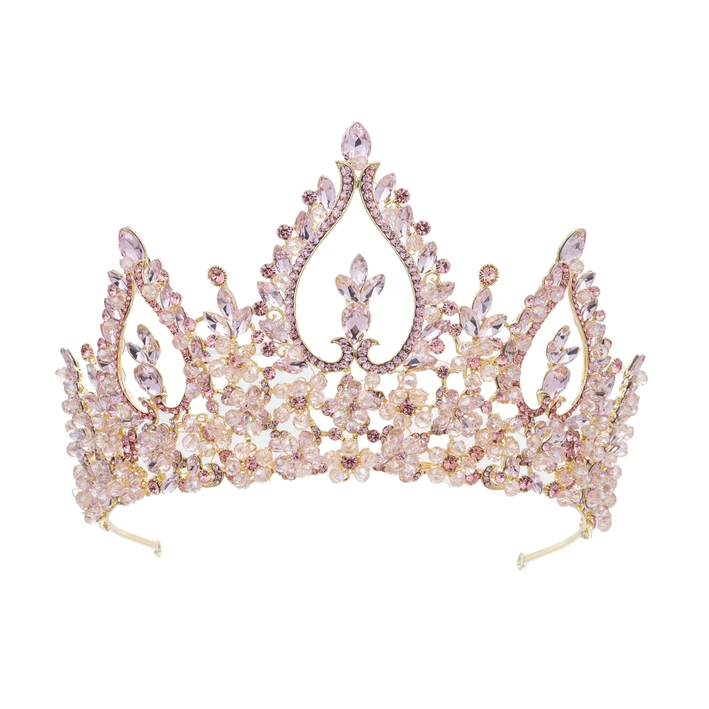 Baroque Wedding Crowns For Queen Crystal Bridal Tiara Crown For Pageant Miss Universe Diadem Prom Wedding Hair Jewelry Headpiece
