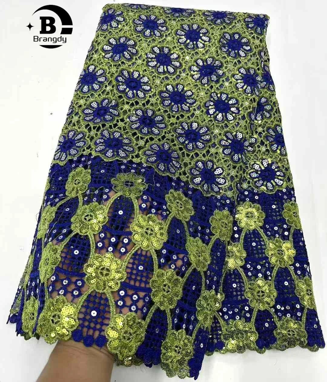 Brangdy Swiss Voile Lace African Lace Fabric 2025 Wysokiej jakości haft Nigeryjska sucha koronkowa tkanina dla kobiet Suknia ślubna