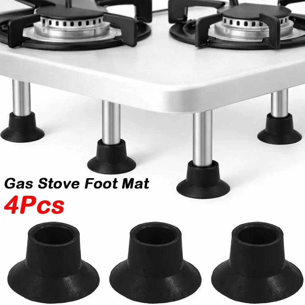 4Pcs Universal Gas Stove Foot Mat Wear-Resistant Suction Cup Gas Stove Non-slip Pad Replacement Silent Jumping Bed Foot Covers
