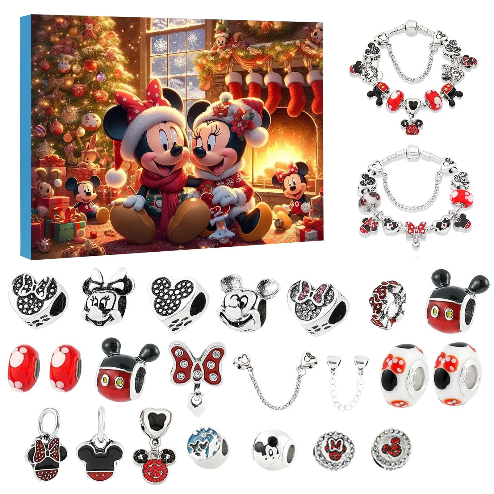 ディズニー スティッチ ミッキーマウス 合金 24日間アドベントカレンダー クリスマス ランダムボックスセット 2026年到着 コレクタブルジュエリーギフト