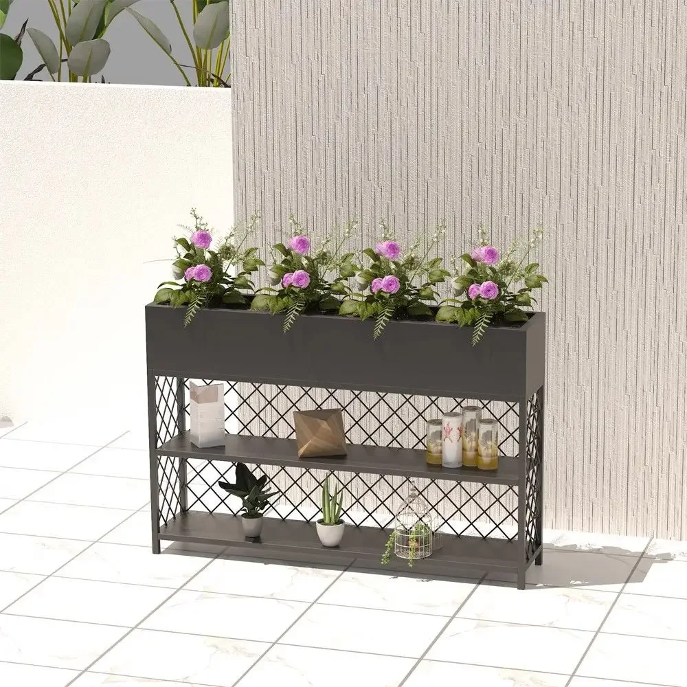 Indoor partition flower box office restaurant shopping mall outdoor flower stand courtyard multi-tiered planter shelf Nordic