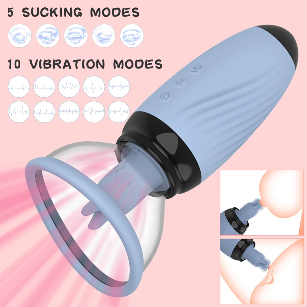 10-Frequentie Trillingen Tepel Vibrator Vrouwelijke Masturbatie Producten Orale Seks Tong Lik Stimulator Borstvergroting Massager