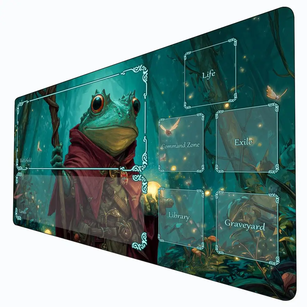 

Frog Wizard and Firefly MTG Playmat Magic Card Battle Mat Non-Slip Durable 35X60CM Commander playmat Board Game Mat for TCG