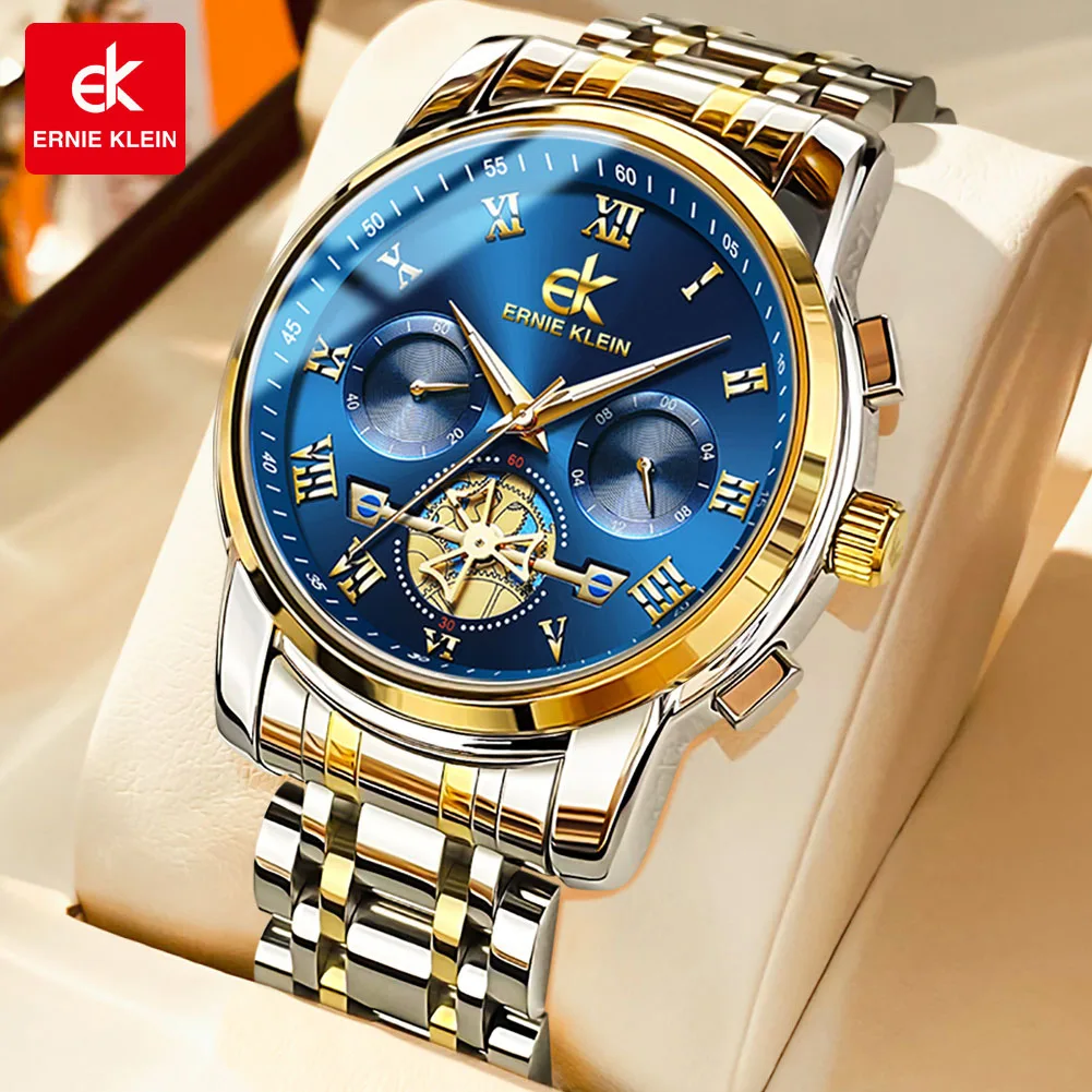 

EK Top Brand Men's Watches Classic Roman Scale Dial Luxury Wrist Watch for Man Original Quartz Waterproof Luminous Male reloj