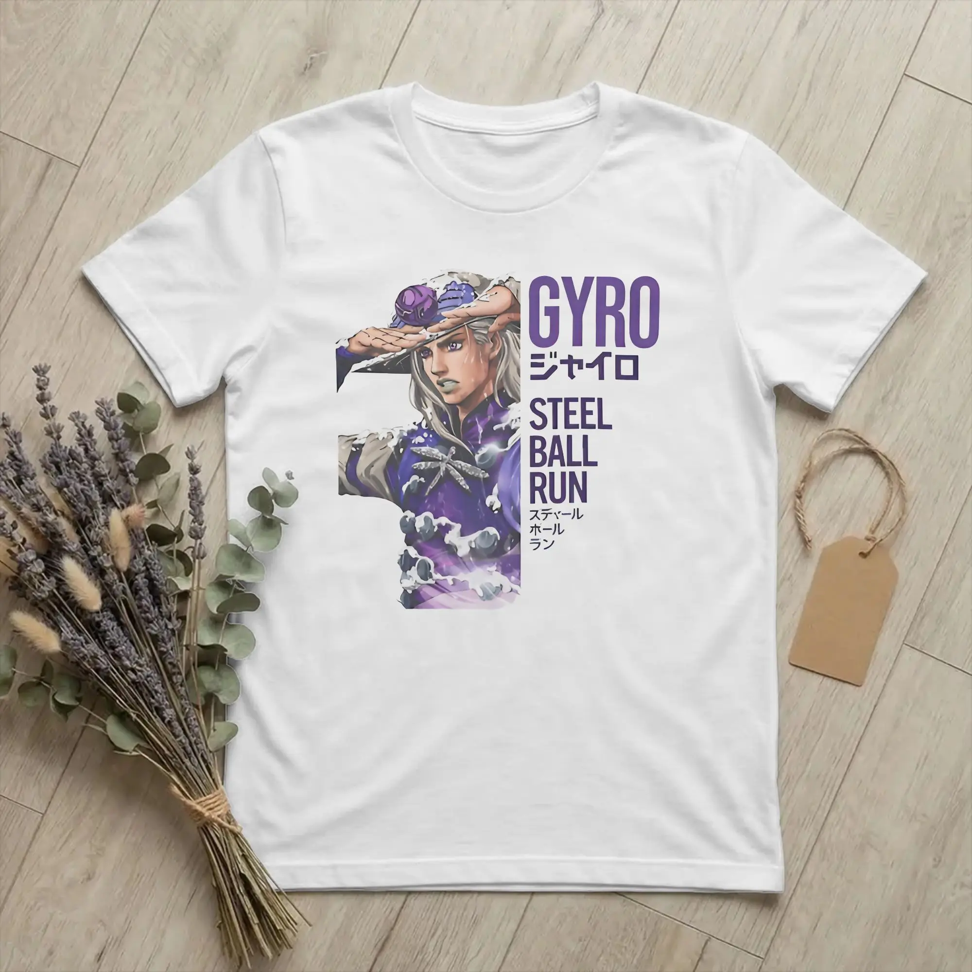 Funny Gyro Zeppeli Tshirts Men 100%Cotton Short Sleeve Joestar Family Bizarre Adventure Anime Round Neck Summer Tops