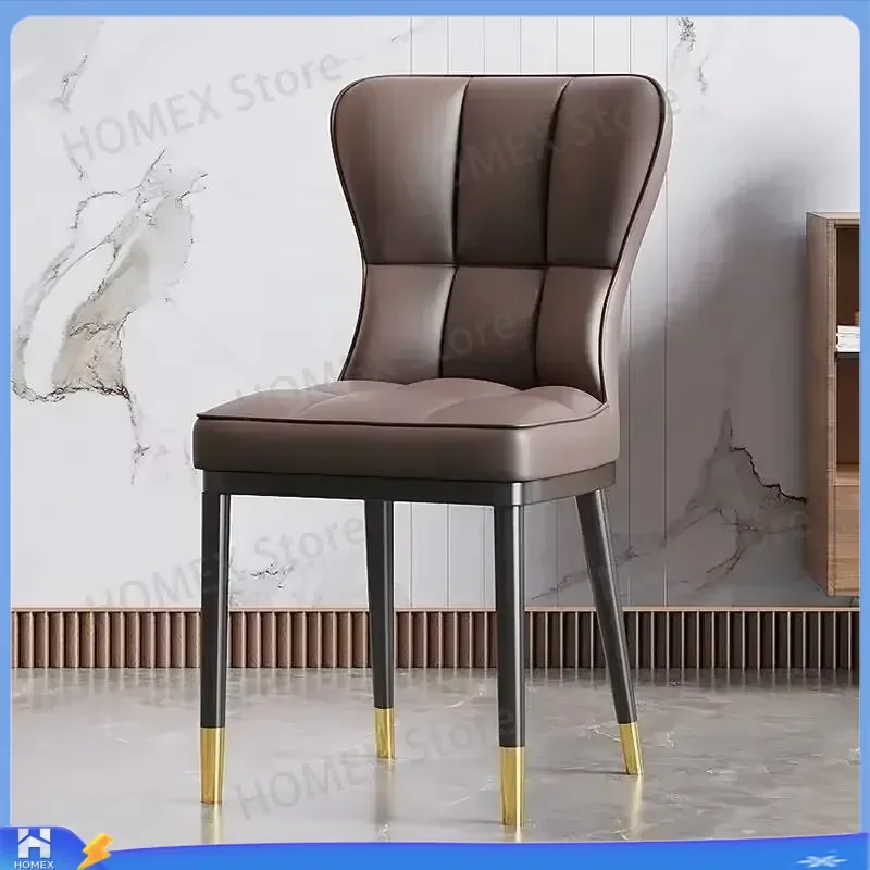 Nordic Dining Chair Light Luxury Soft Upholstered Backrest Stool for Living Room Restaurant Coffee Shop Hotel Home Furniture