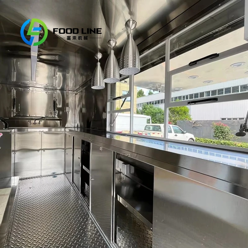 مقطورة شاحنة طعام متنقلة مجهزة بالكامل بالمطبخ الكامل لشريط العصير والقهوة والآيس كريم هوت دوج حسب الطلب #6