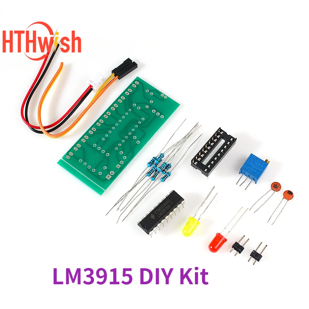 10 LED Sound Audio Spectrum Analyzer Level Indicator Kit  LM3915 DC 9V-12V DIY Electoronics Soldering Practice Set laboratory