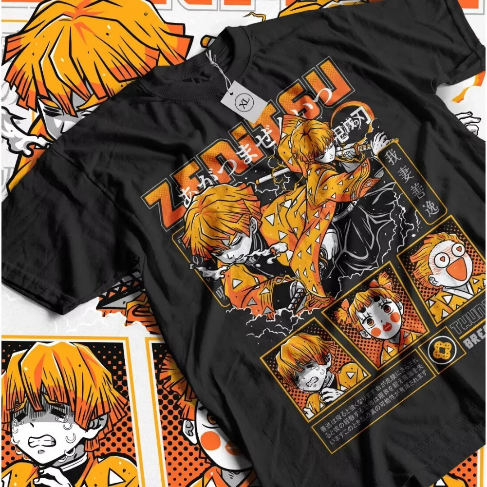 Agatsuma Zenitsu T-Shirt Demon Slayer Kimetsu No Yaiba Movie Halloween Shirt Women Clothing  Shirts for Women  Gothic Vintage