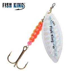 FISH KING Spinner Fishing Lure 4.5g 27.1g Metal Sequin Spoon Hard Bait Fishing Wobblers Fishing Tackle Isca Atificial Bait Pesca