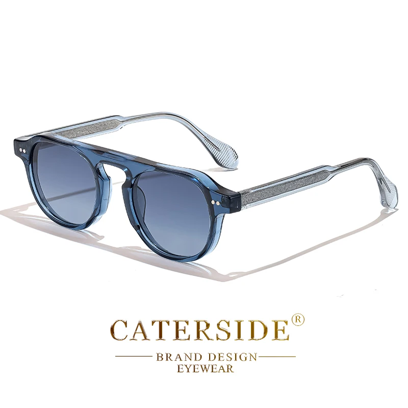 CATERSIDE Vintage Runde Sonnenbrille für Herren, Punk-Stil mit Einsatzbügeln, Sonnenbrille für Damen, Reisen, Party, Shopping, modische Brillen – Detail 15