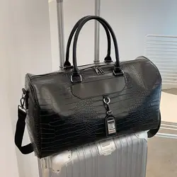 Sac à bagages en cuir souple avec support et séparation sèche, sac à main de luxe, sac de voyage lancé par le week-end, paquet de chaussures, fitness, yoga, Q330