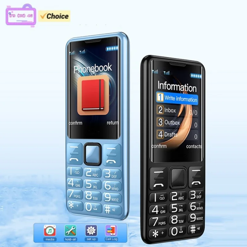 i79 (H6) 4G Mini Mobile Phone 2.4Inches TFT 32MB RAM No Camera Dual SIM Card English Keyboard Torch Cheap Cellphone for Elderly