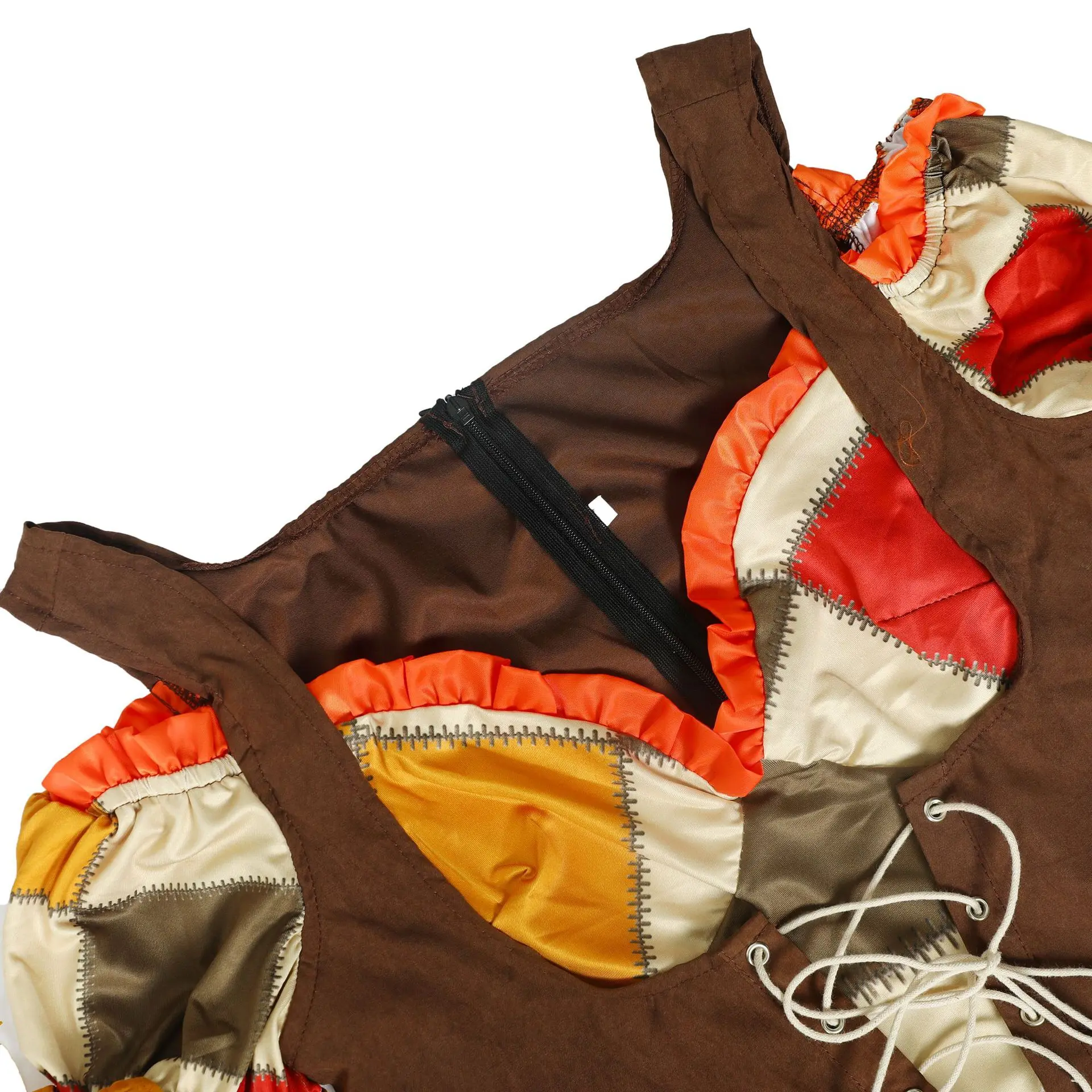 Adult Halloween Costume Cosplay Wizard of Oz Scarecrow Drama Stage Patchwork Pattern Dress Farm Rural Themed Party Suits view 5