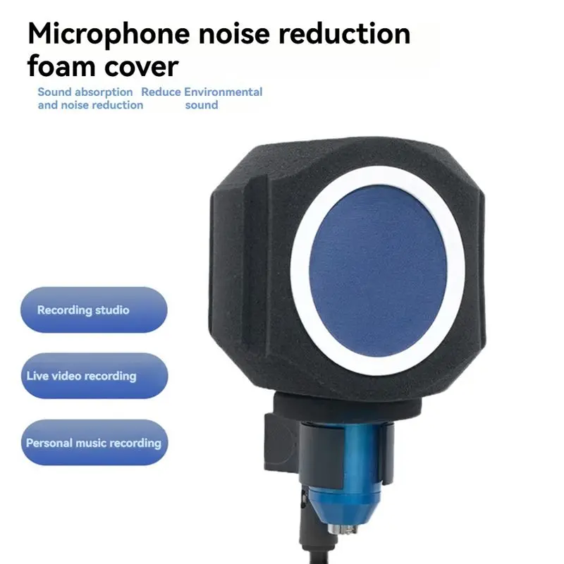 B04C-C5 Microphone Wind Shield Acoustic Filter Professional Condenser Mic Studio Sponge Soundproof Protection Cover