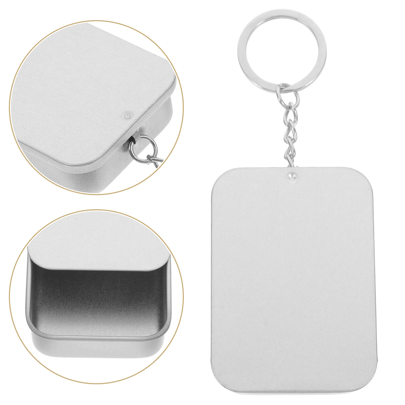 

2Pcs Small Metal Tin Storage Boxes Portable Jewelry Cases Compact Keychain Organizer Mini Storage Tinplate Containers