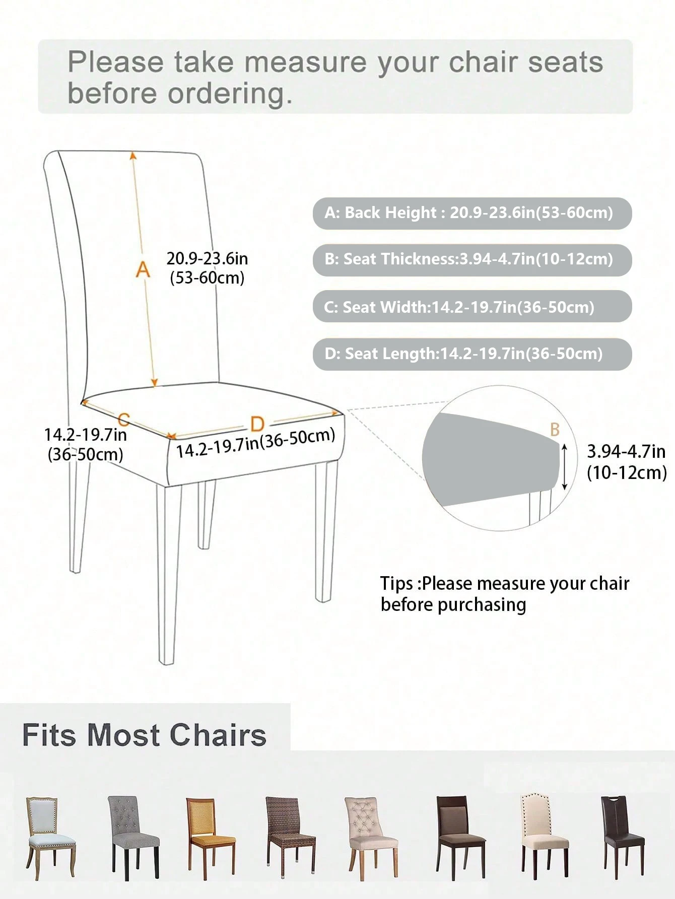 Modern minimalist high-elasticity polyester dust-proof and stain-resistant chair covers for living room, dining room and bedroom