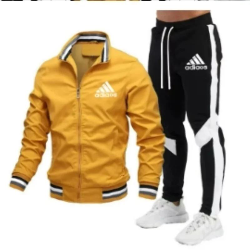 

Высококачественный осенний мужской костюм, высококачественная куртка на молнии, мужская роскошная и модная повседневная спортивная бейсбольная рубашка на открытом воздухе.