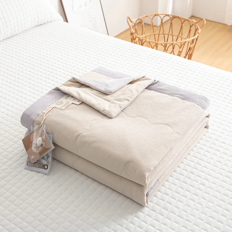 

Solid color simple bubble cotton summer cool quilt, machine washable in summer, comfortable and breathable quilt