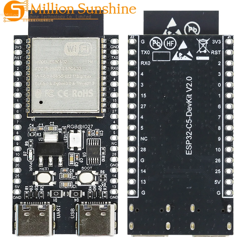 1/3PCS ESP32-C5-DevKitC-1 Development Board N4R2 With Dual-Band 2.4G/5G WiFi+Bluetooth ESP32-C5-WROOM-1 Module