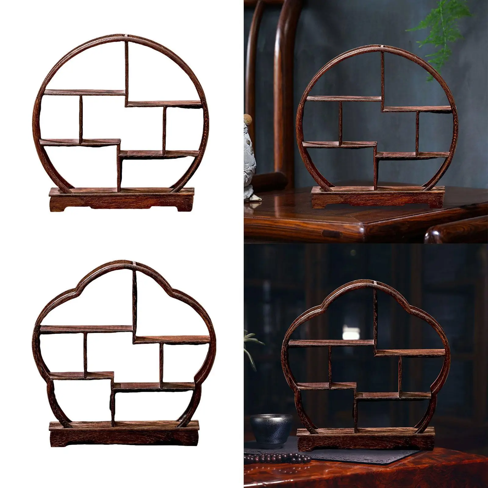 상업용 찻집 장식품을 위한 나무 진열대 차 세트 보관 랙