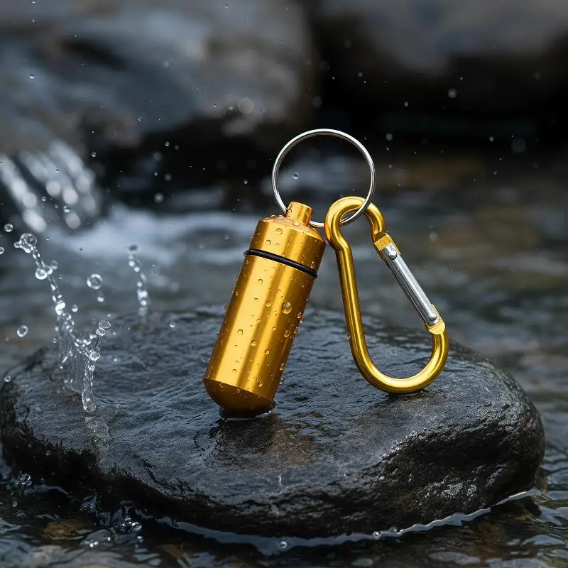 Mini Waterproof Portable Aluminum Pill Box Airtight Pill Holder for Vitamins Earplugs Small Items Business Trip Travel