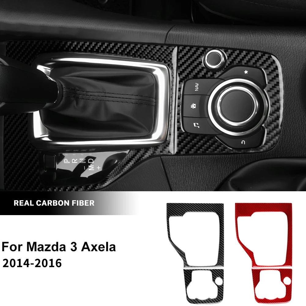 

Real Soft Carbon Fiber Sticker For Mazda 3 Axela 2014 2015 2016 Car Automatic Gear Shift Panel Interior Trim Accessories Upgrade