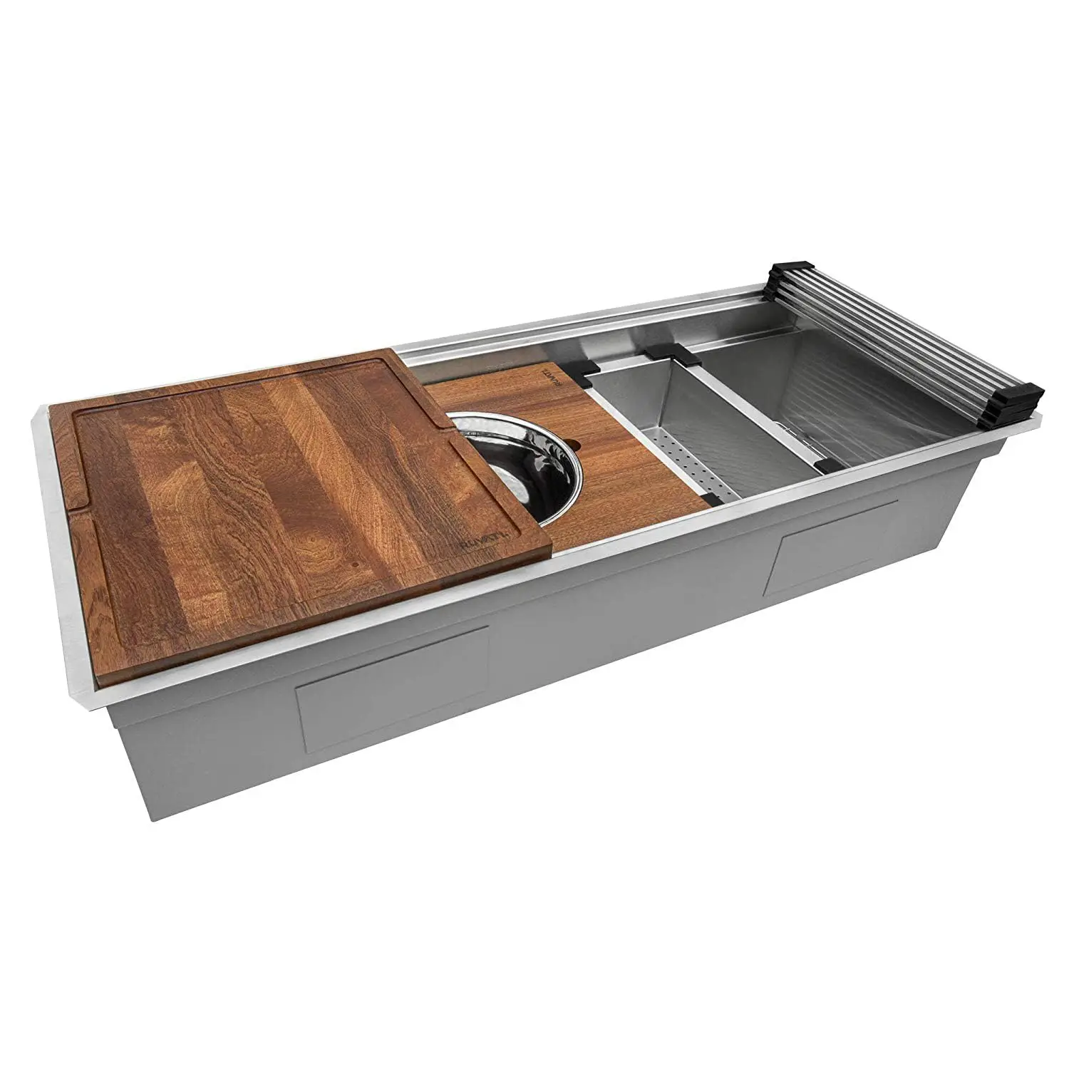 Workstation Two-Tiered Ledge Kitchen Sink Undermount 16 Gauge Stainless Steel