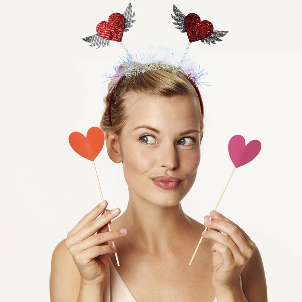 

Легкая повязка для волос в форме сердца с крыльями, 1 шт., для Дня святого Валентина, вечеринок, фестивалей, праздников, дней рождения, костюмированных мероприятий