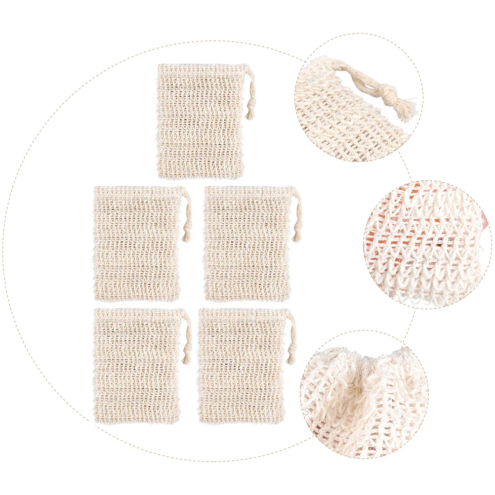 Sac de Conservation en Jute Moussant pour Douche de Voyage, Filet à Bulles, Regina, 5 Pièces