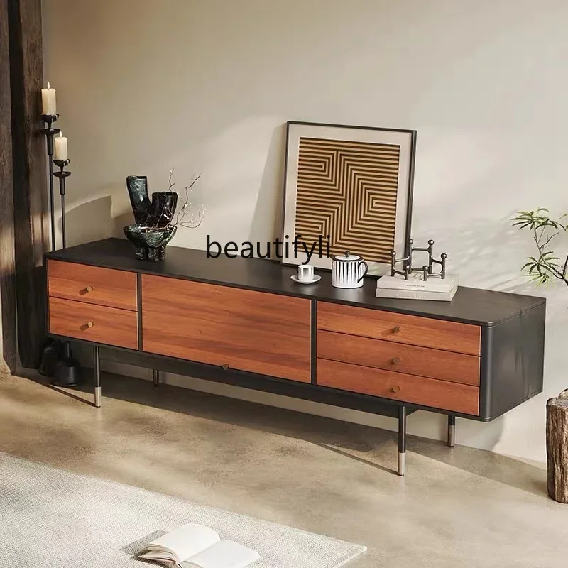 

Отличные скидки на тумбу под телевизор в скандинавском средневековом стиле из массива дерева, ретро-стиль, легкий люкс, простой дизайнерский телевизионный шкаф для гостиной