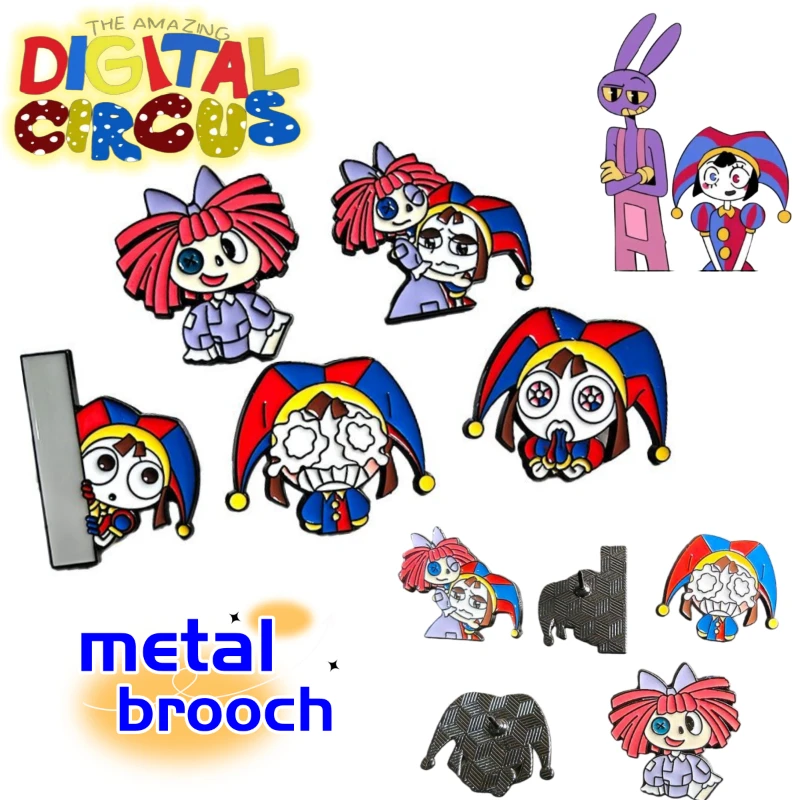 New The Amazing Digital Circus Pomni fashionable personalized metal brooch clothing shoes and hats high-value decorative badges
