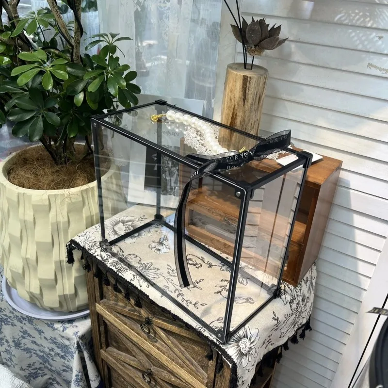 Caixa de presente de casal mala de acrílico caixa vazia