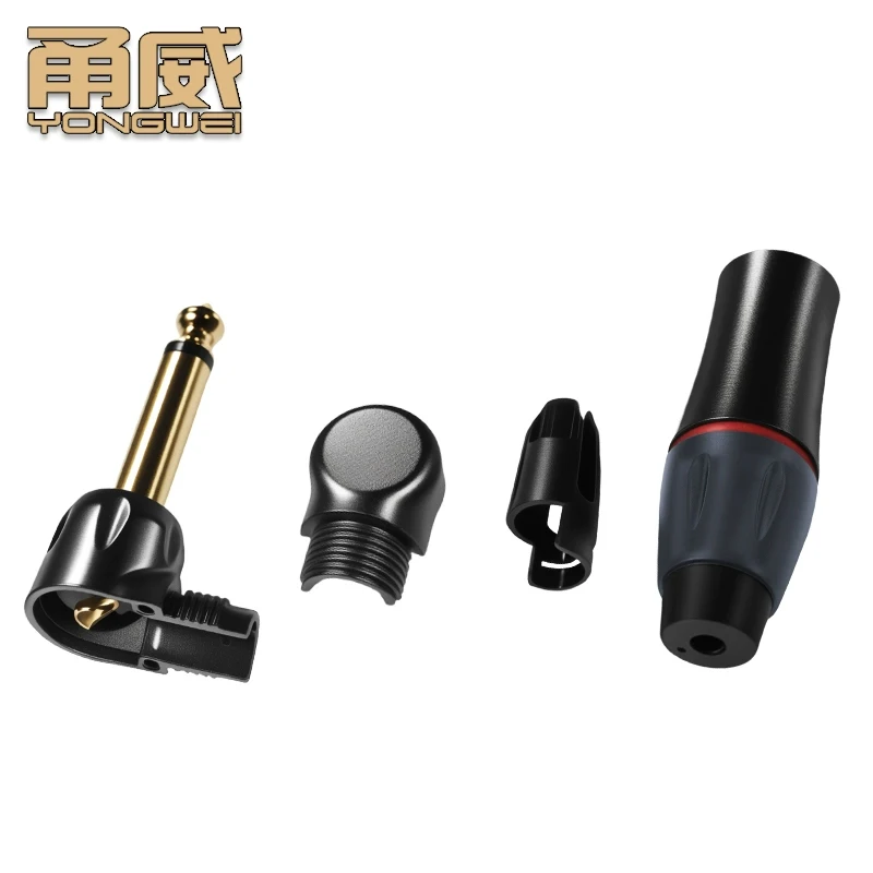 Złącze YONGWEI pozłacane 6.35mm, zakrzywione, spawane pod kątem 90 stopni, do gitary, pianina elektrycznego, wzmacniacza mocy i połączeń audio. — zdjęcie produktu 5