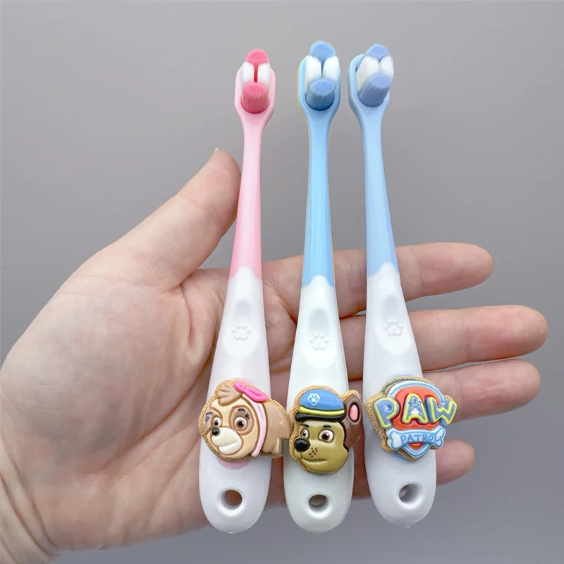 Cepillos de Dientes de la Patrulla Canina con Cerdas Suaves, Artículos de Aseo, Diseño de Dibujos Animados, Chase y Skye, para Niños y Niñas, con Funda Protectora, Regalos