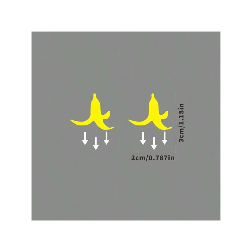 2 car stickers - Banana Peel Button Sticker, Waterproof PVC Fun Motorcycle and Car Accessories Vehicle Decorations