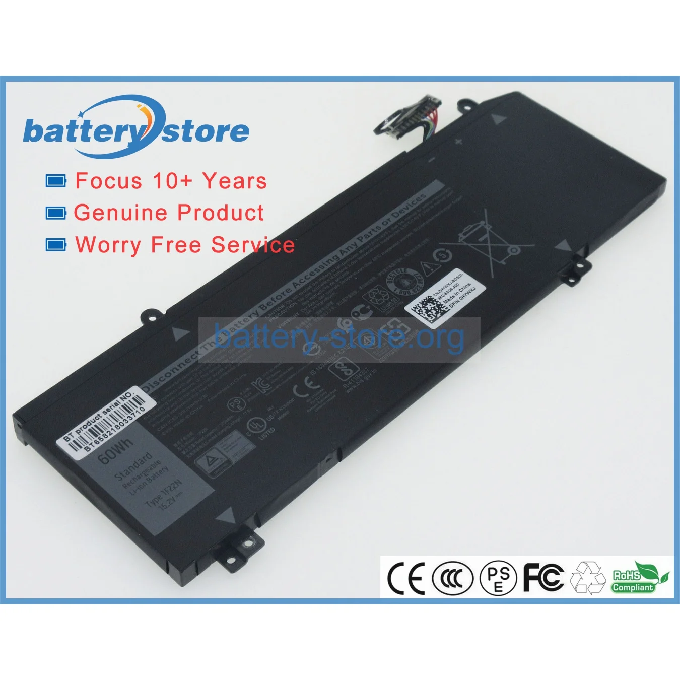 Genuine Laptop Batteries for 06YV0V,0JJPFK,4ICP7/54/65,8622M,451-BCHR,ALIENWARE M17 R2,G5 5590-D2765B,ALW15M-D1735R