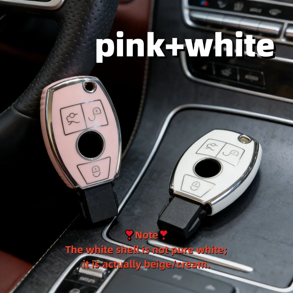 2pcs Car Key Case Covers For Mercedes Benz CLA GLA GLC GLK W176 W463 W251 A B C E S Class W204 W211 Accessories view 5