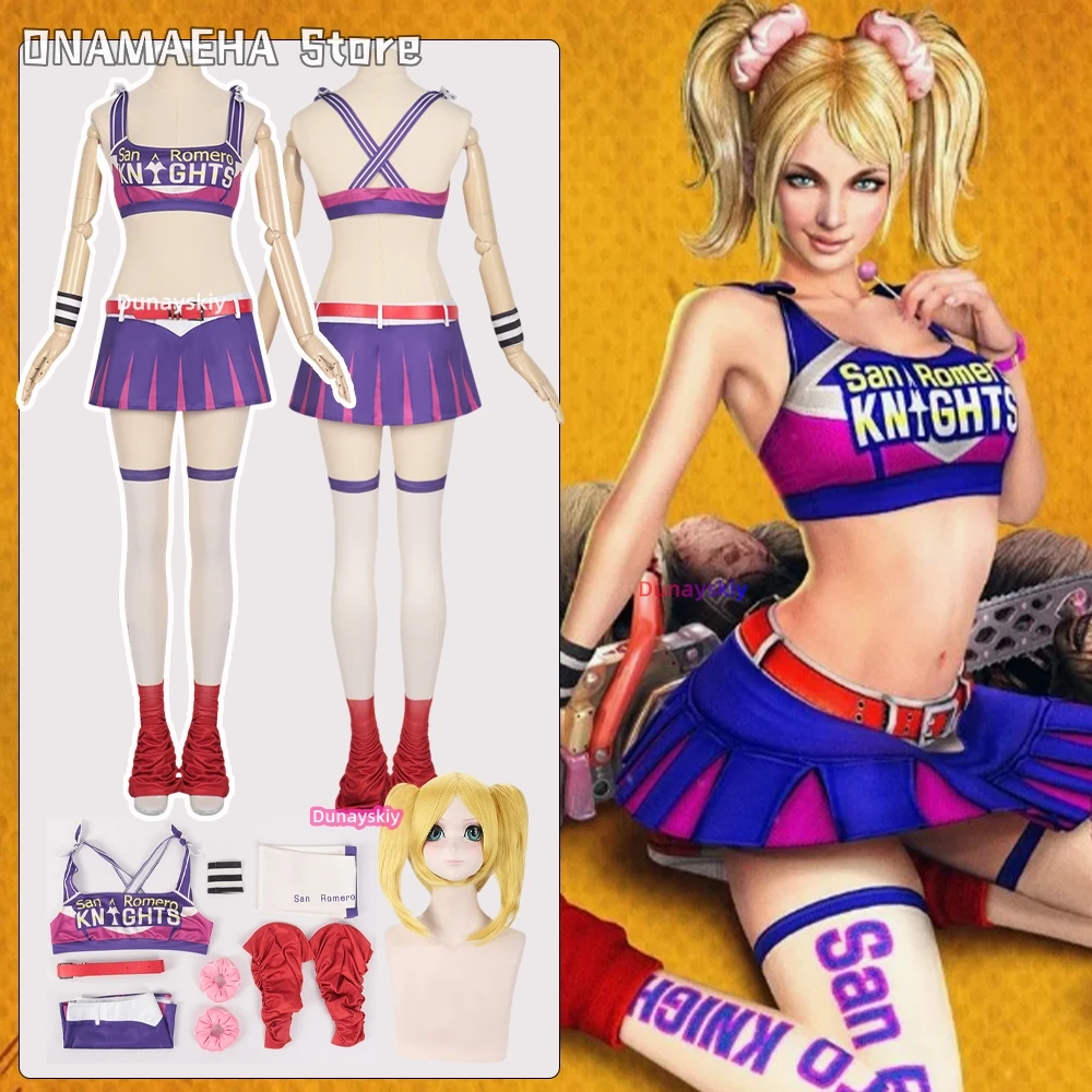 

Lollipop Chainsaw Juliet Starling Cosplay 코스프레 Cheerleading Dress Skirt Outfits for Women Girls Halloween Carnival Party Suit